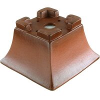 Bonsai pot 9x9x5.5cm Masteredition antique brown square unglaced