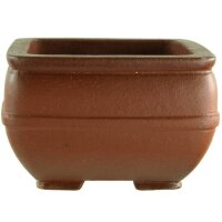 Bonsai pot 9x9x6cm Masteredition antique brown square unglaced