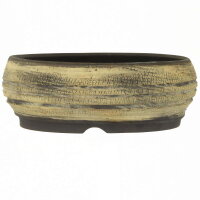 Bonsai pot 18.5x18.5x6.5cm beige round unglaced