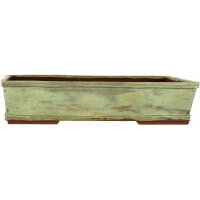 Bonsai pot 43x30x9.5cm khaki rectangular glaced