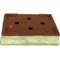 Maceta de bons&aacute;i 43x30x9.5cm caqui rectangular esmaltado