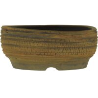 Bonsai pot 16x16x6.5cm light brown round unglaced