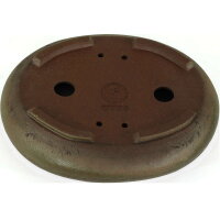 Bonsai pot 26x21x5.5cm brown oval unglaced