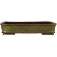 Bonsai pot 29x22x5.5cm darkbrown rectangular glaced