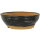 Bonsai pot 12x12x4cm dark grey round glaced