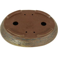 Bonsai pot 27x20.5x5.5cm brown oval unglaced