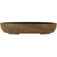 Bonsai pot 39x28.5x7.5cm brown oval unglaced