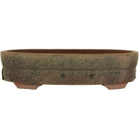 Bonsai pot 33x25x8cm light brown oval unglaced