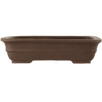 Bonsai pot 30.5x25x7.5cm dark-brown rectangular unglaced