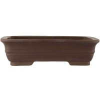 Bonsai pot 36.5x29.5x10cm dark-brown rectangular unglaced