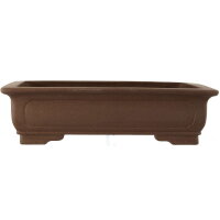 Bonsai pot 40x30.5x10.5cm dark-brown rectangular unglaced