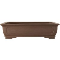 Bonsai pot 44.5x35.5x11.5cm dark-brown rectangular unglaced