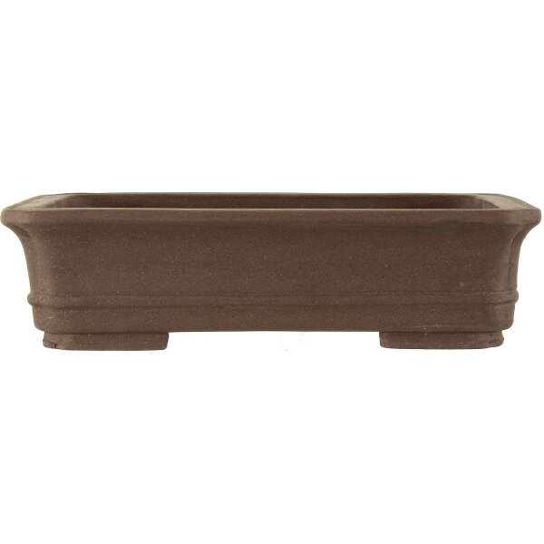 Bonsai pot 25.5x20x6.5cm dark-brown rectangular unglaced