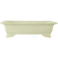 Bonsai pot 39x26.5x10.5cm white rectangular glaced