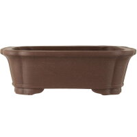 Bonsai pot 29.5x23.5x9.5cm dark-brown rectangular unglaced