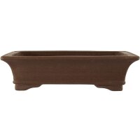 Bonsai pot 30.5x23x8cm dark-brown rectangular unglaced