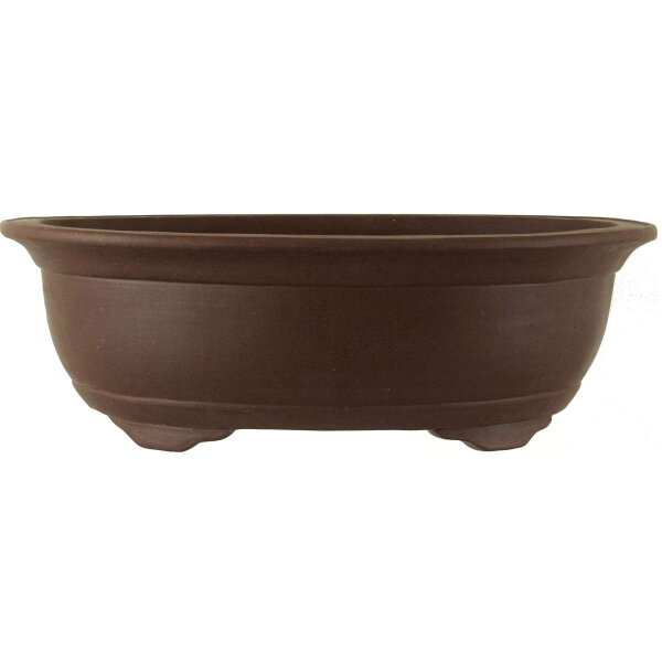 Bonsai pot 54.5x43.5x17.5cm dark-brown oval unglaced