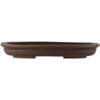 Bonsai pot 39.5x27x5cm dark-brown oval unglaced