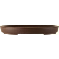 Bonsai pot 56.5x45x6.5cm dark-brown oval unglaced
