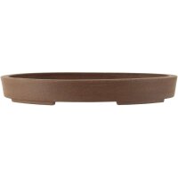 Bonsai pot 34x24.5x5cm dark-brown oval unglaced