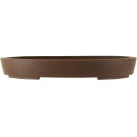 Bonsai pot 52.5x41x6.5cm brown oval unglaced