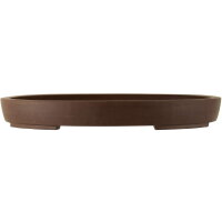 Bonsai pot 56.5x45x7cm dark-brown oval unglaced
