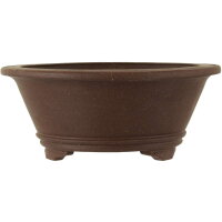 Bonsai pot 23x23x10cm dark-brown round unglaced