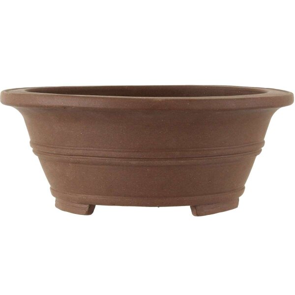 Bonsai pot 29.5x29.5x12cm brown round unglaced