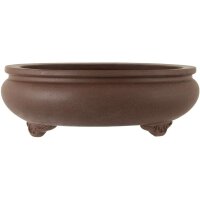 Bonsai pot 25x25x9cm dark-brown round unglaced