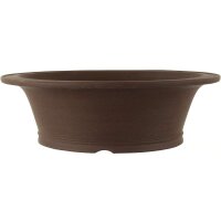 Bonsai pot 41x41x12.5cm dark-brown round unglaced