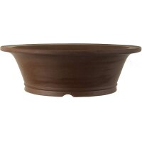 Bonsai pot 51x51x15.5cm brown round unglaced