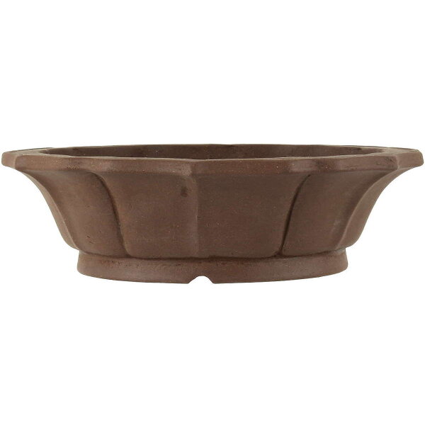 Bonsai pot 24x24x7cm dark-brown round unglaced
