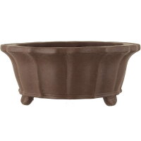 Bonsai pot 25x25x10cm dark-brown round unglaced