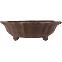 Bonsai pot 37x37x11cm dark-brown round unglaced