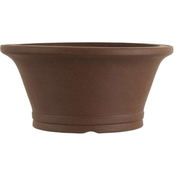 Bonsai pot 18x18x9.5cm dark-brown round unglaced