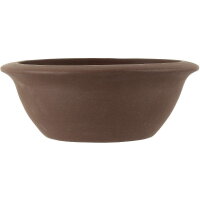 Bonsai pot 29x29x10cm dark-brown round unglaced