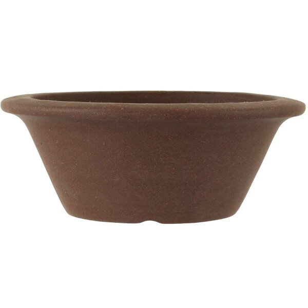 Bonsai pot 23.5x23.5x9cm dark-brown round unglaced
