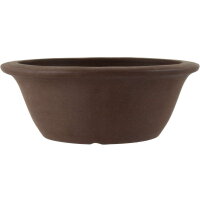 Bonsai pot 34.5x34.5x12.5cm dark-brown round unglaced