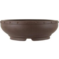 Bonsai pot 32.5x32.5x10cm dark-brown round unglaced
