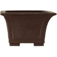 Bonsai pot 31x31x19.5cm dark-brown square unglaced