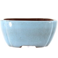 Bonsai pot 30.5x30.5x14cm light-blue square glaced