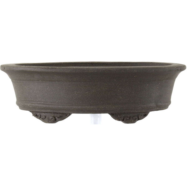 Bonsai pot 32x24x9.5cm dark-grey oval unglaced