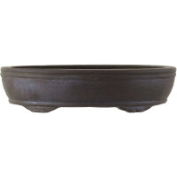 Bonsai pot 34x25.5x8cm dark-grey oval unglaced