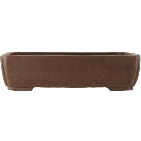 Bonsai pot 35.5x24x9cm dark-brown rectangular unglaced