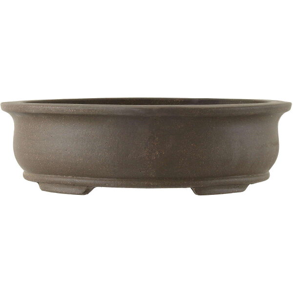 Bonsai pot 37x33x11cm dark-grey oval unglaced
