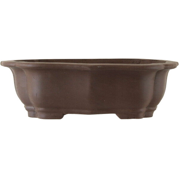 Bonsai pot 39x31x12cm dark-brown lotus Shape unglaced