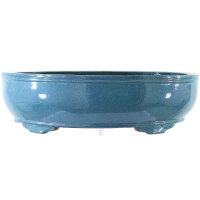 Bonsai pot 49x37x14cm light-blue oval glaced