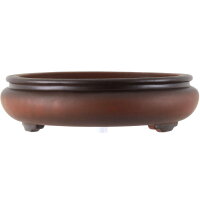 Bonsai pot 30.5x30.5x8.5cm antique-brown round unglaced