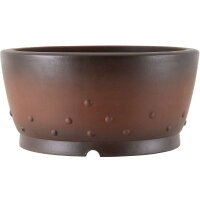 Bonsai pot 32.5x32.5x15.5cm antique-brown round unglaced