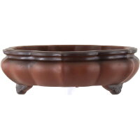 Bonsai pot 25x25x8cm antique-brown round unglaced